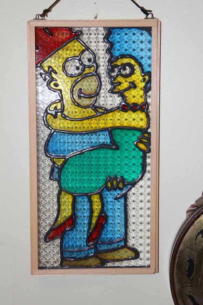 simulated stained glass Marge & Homer Simpson